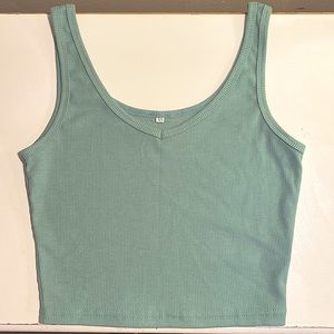 Light Green Ribbed Crop Top